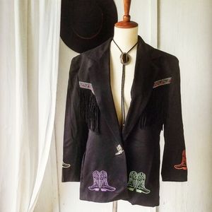 Vintage 80's Western Fringe Blazer!🤠